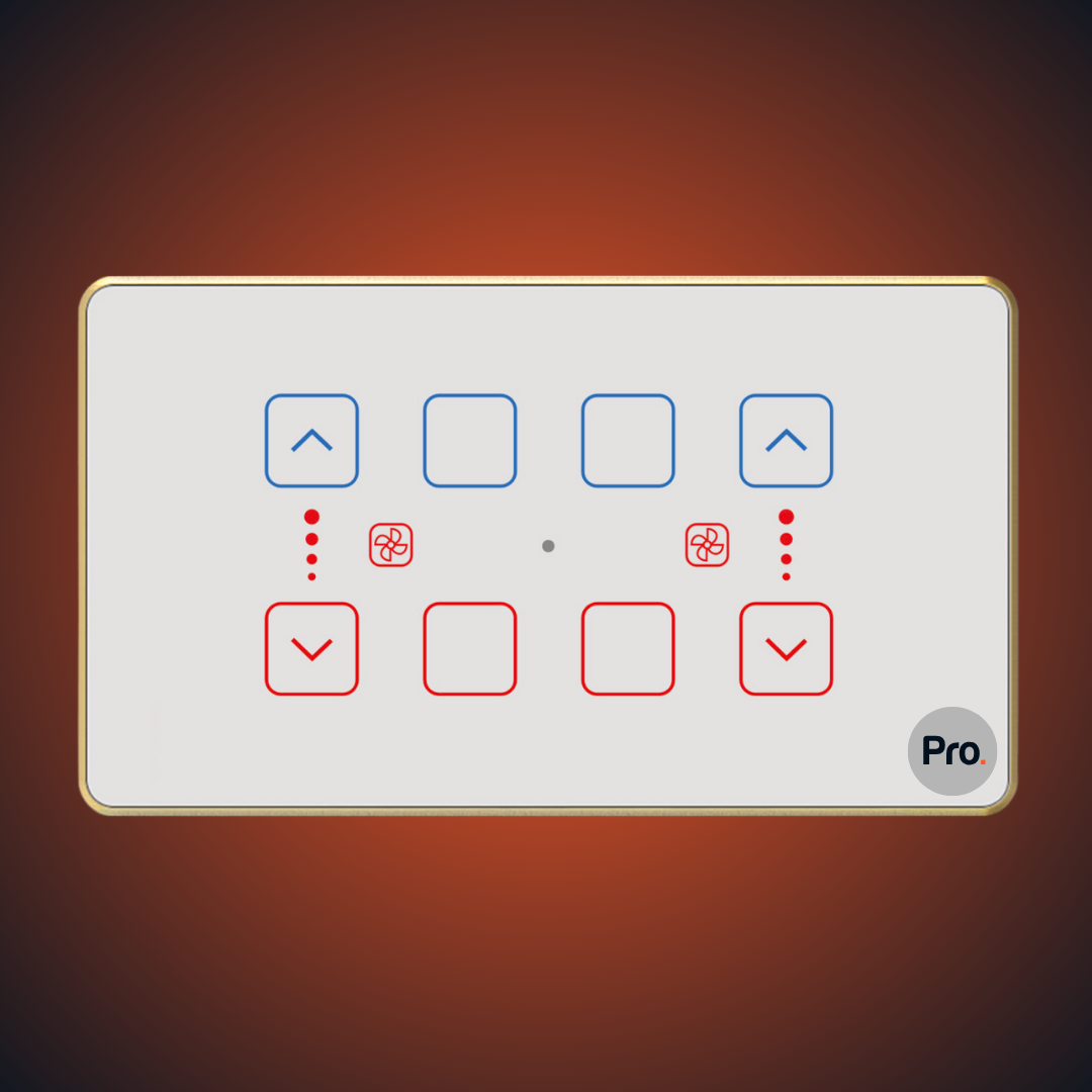 TouchX Neo 4 Switch 2 Fan - 4M 2F-Dimmer + (4S-10A)