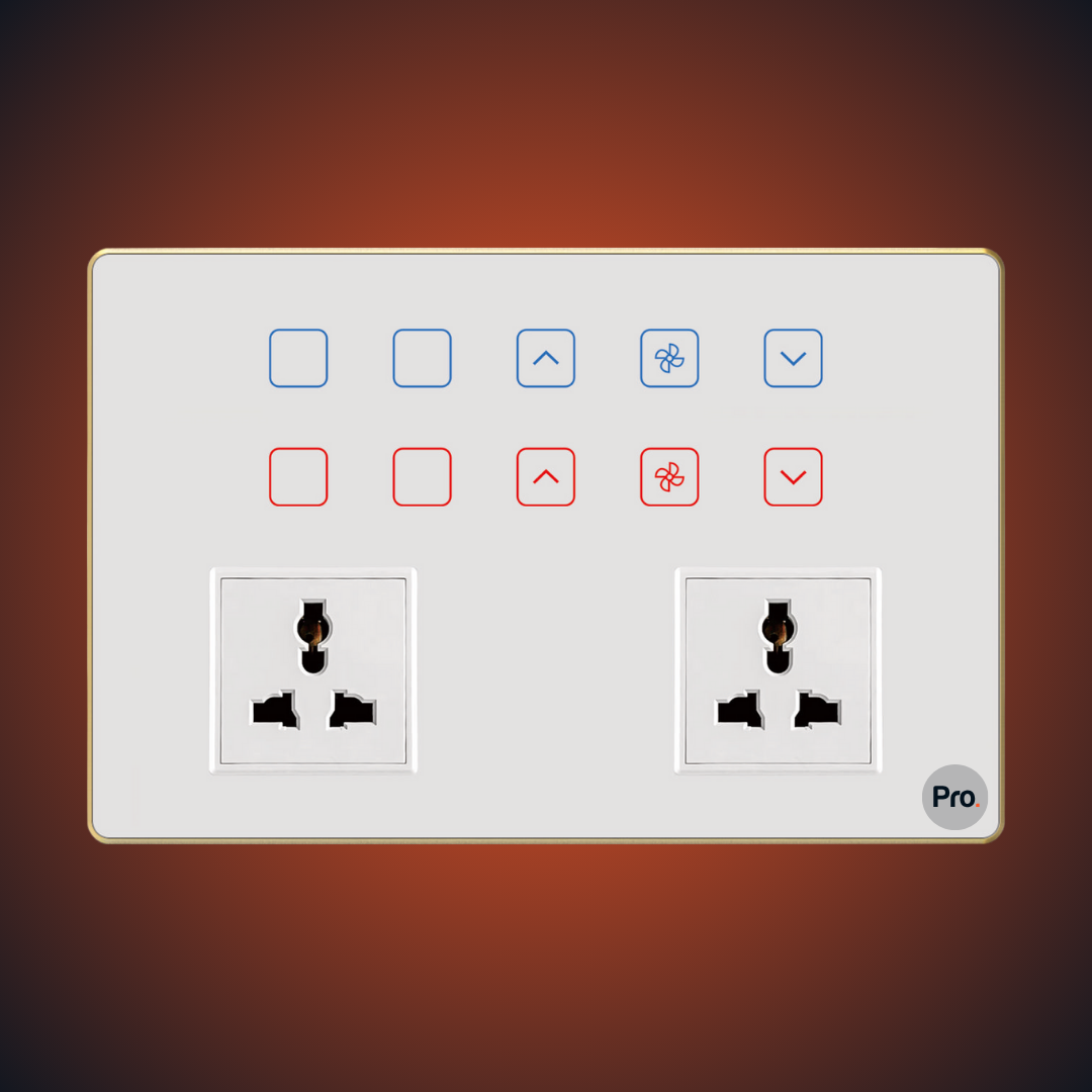 TouchX Neo 4 Switch 2FD 2SKT - 12M 2F Dimmer + (4S-16A)