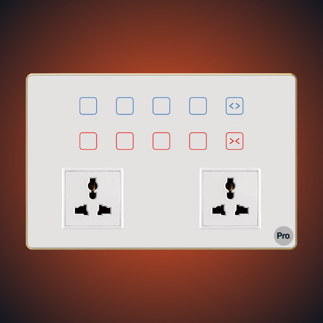 TouchX Neo 8 Switch 1CS 2SKT - 12M 1 Curtain Switch + (8S-16A)