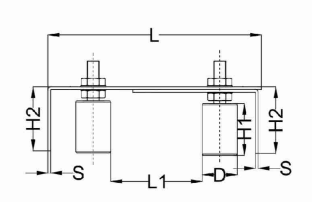 Guide Bracket with Four Nylon Roller