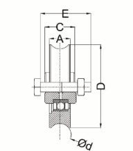 Sliding Gate Wheels with Bolt (Single Bearing, U Groove)