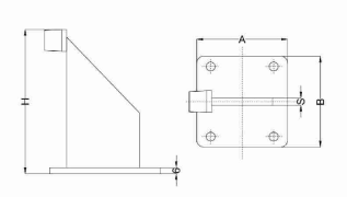 Sliding Cantilever Gate Stopper with Base Plate(Small Rubber)