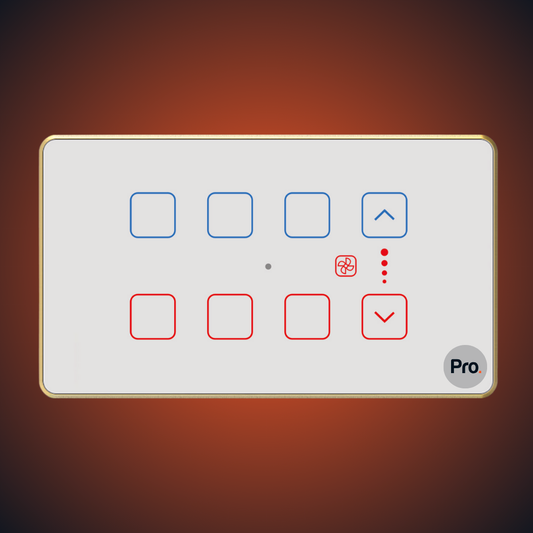 TouchX Neo 6 Switch 1 Fan - 4M 1F-Dimmer + (2S-10A, 4S-16A)
