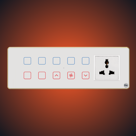 TouchX Neo 7 Switch 1FD 1 SKT - 8M 1F Dimmer + 1 Socket + (7S-16A)