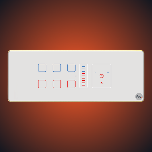 TouchX Neo 6 Switch 1LD 1FD - 8M 1L Dimmer + 1F Dimmer + (6S-16A)