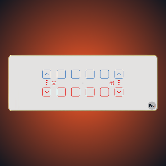 TouchX Neo 8 Switch 1LD 1FD - 8M 1L Dimmer + 1F Dimmer + (8S-16A)