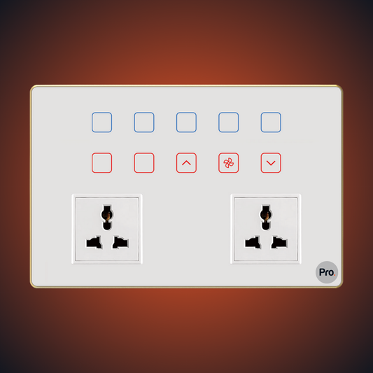 TouchX Neo 7 Switch 1FD 2SKT - 12M 1F Dimmer + (7S-16A)