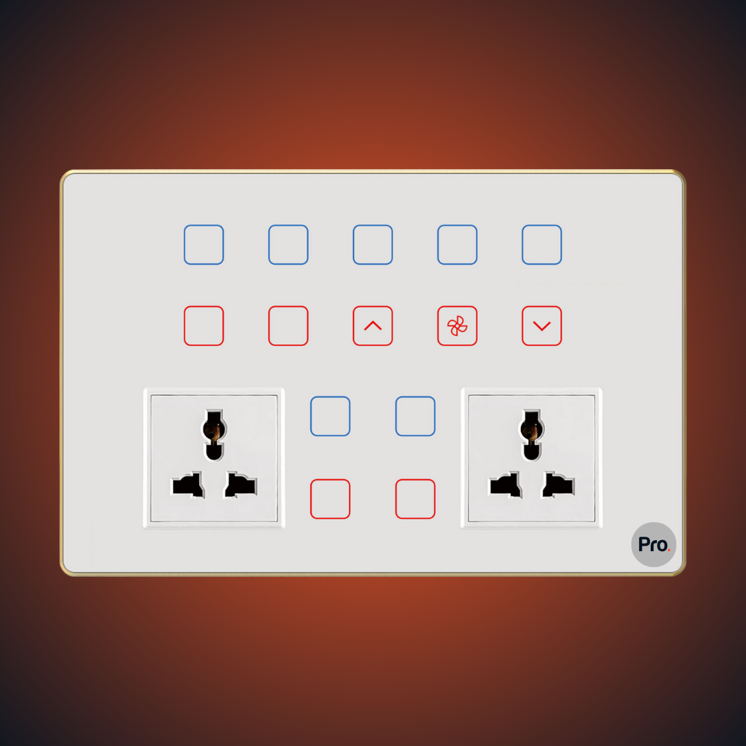 TouchX Neo 11 Switch 1FD 2SKT - 12M 1F Dimmer + (11S-16A)