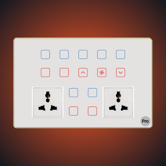 TouchX Neo 11 Switch 1FD 2SKT - 12M 1F Dimmer + (11S-16A)