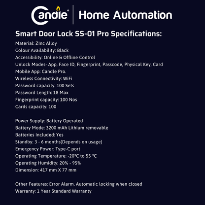 AcX SDL Steel Door Lock SS-01 Pro