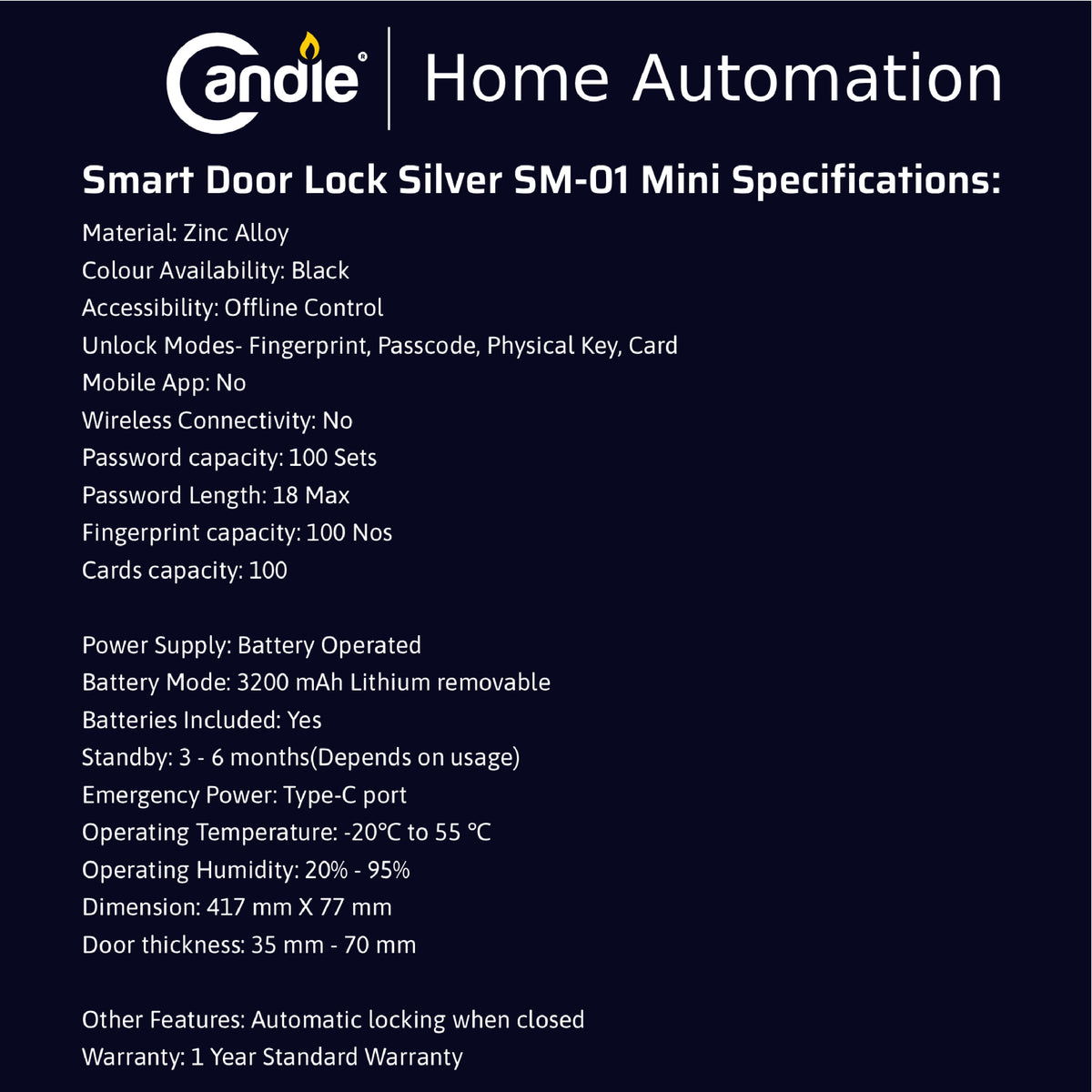 Candle AcX SDL- Steel SM-01 Mini