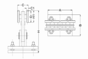 Sliding Cantilever Adjustable Cantilever Gate Carriage(8 Small Wheels & 8 Medium Wheels)