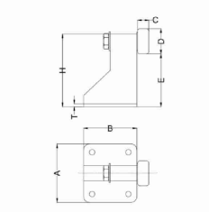 Sliding Curve Gate Stopper with Base Plate(Small Rubber)