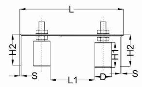 Sliding Curve Guide Bracket with 4 Nylon Roller
