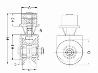 Sliding Curve Rotating Bearing Wheel with Spring