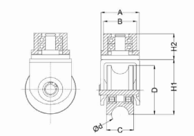 Sliding Curve Rotating Double Bearing Wheel