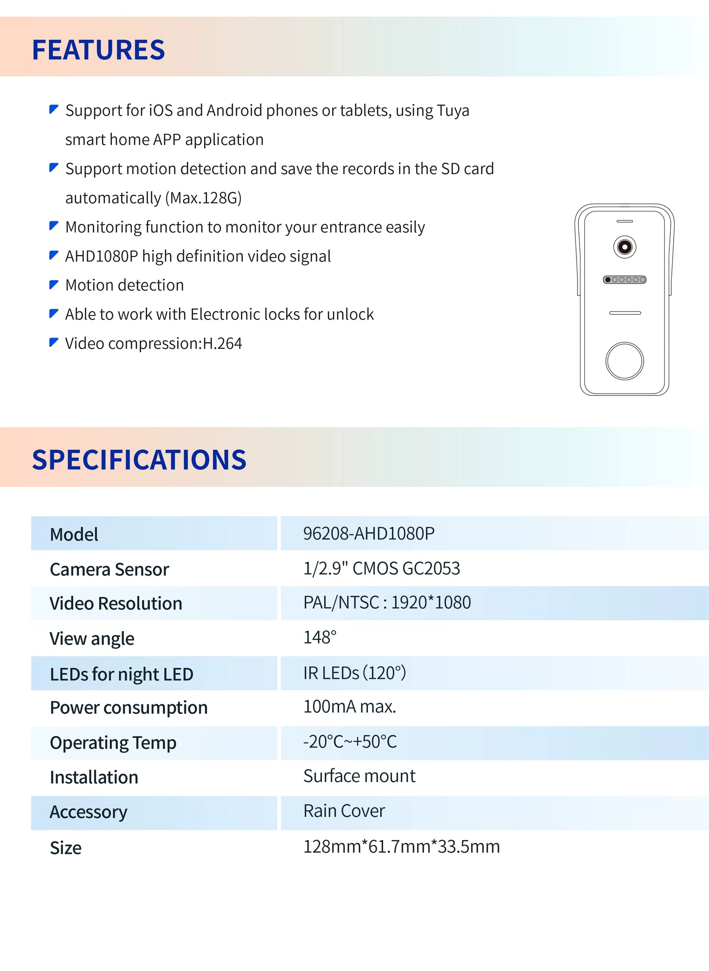 Candle Smart Video Door Bell SVDB-06