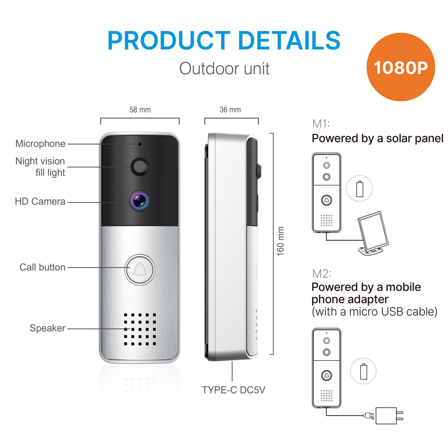 Candle Smart Wireless Video Door Phone VDB-01