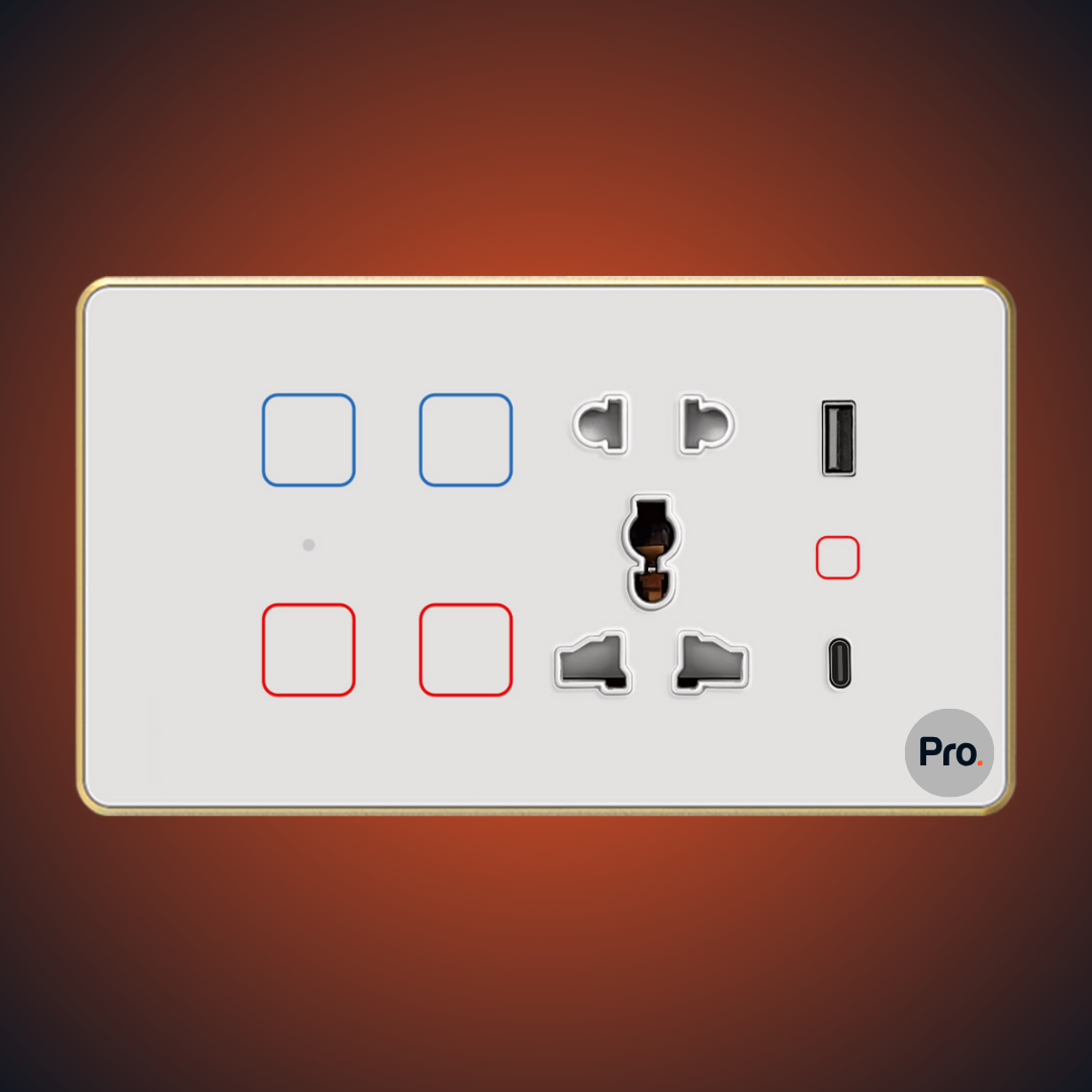 TouchX Neo 4 Switch 1SKT_1USB - 4M Socket + USB A_C (4S-16A)